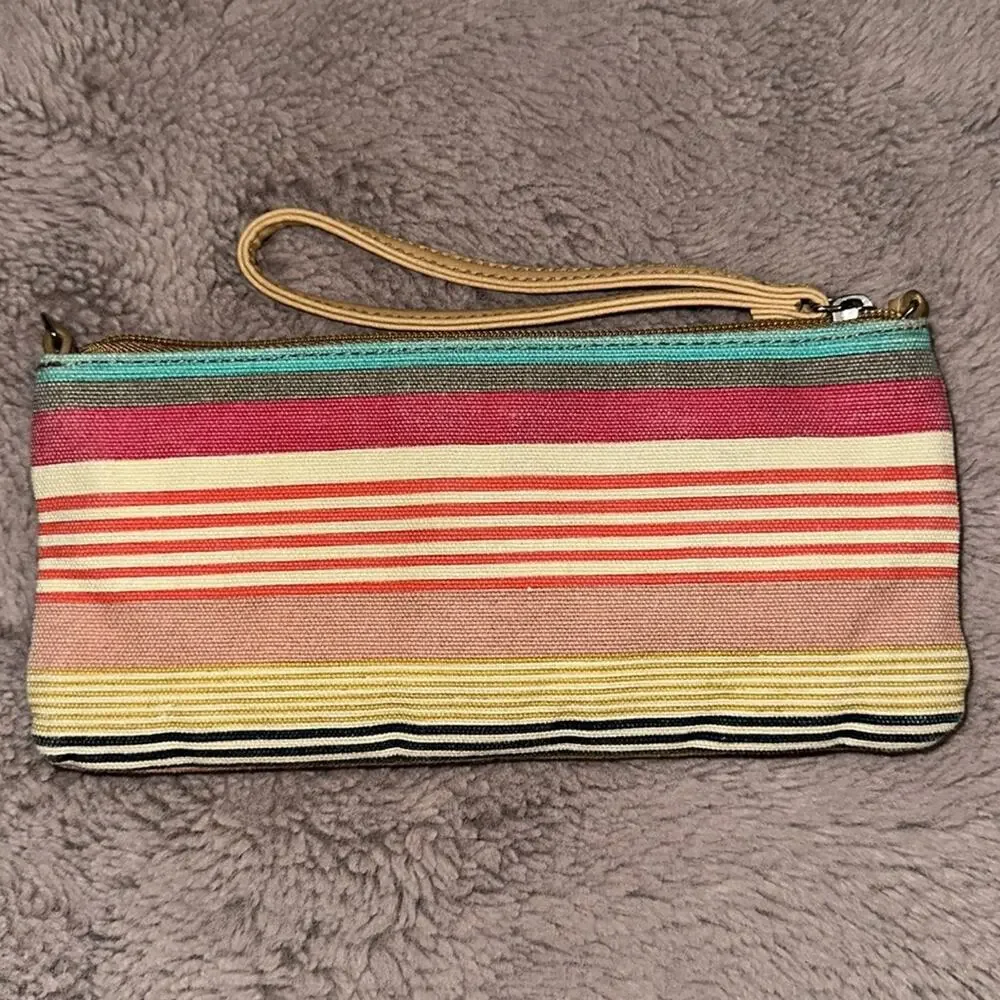 Cute Relic Striped Crossbody Wristlet
